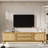 TV Stand (Media Console/Entertainment Center/TV Cabinet), Rattan Material, Solid Wood Legs