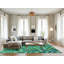Tapis vert à motif floral-1729419993