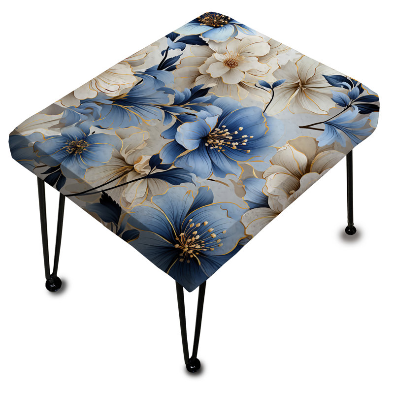 Blue And White Floral Dream Pattern III - Floral Rectangle Ottoman
