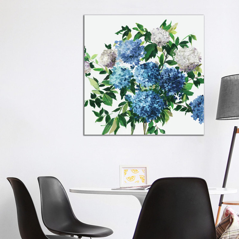 Blue Petals by Asia Jensen - Print on Canvas, Wrapped Canvas, 93.98 cm H x 93.98 cm W x 1.91 cm D