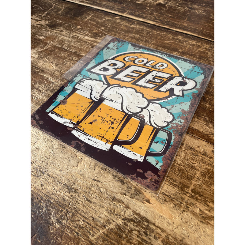 Handmade Food & Beverage Wall Decor on Metal, 25cm H x 20cm W