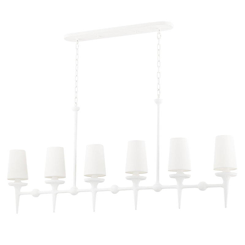 Torch 6 Light Island Light, White Plaster