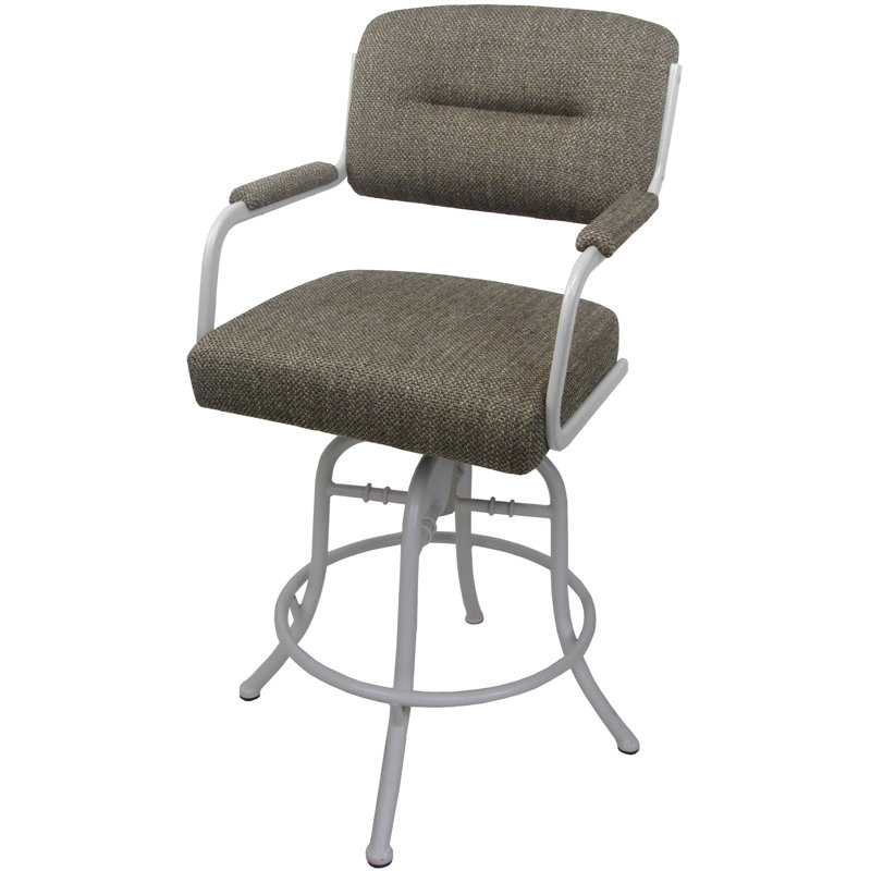 Tabouret de bar pivotant 30 po Jomiah, Blanc, Brun