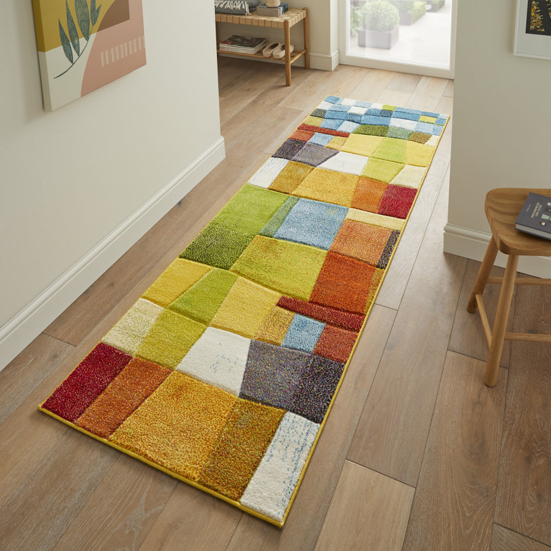 Machine Woven Multicolour Indoor Rug, Runner 80 x 240cm