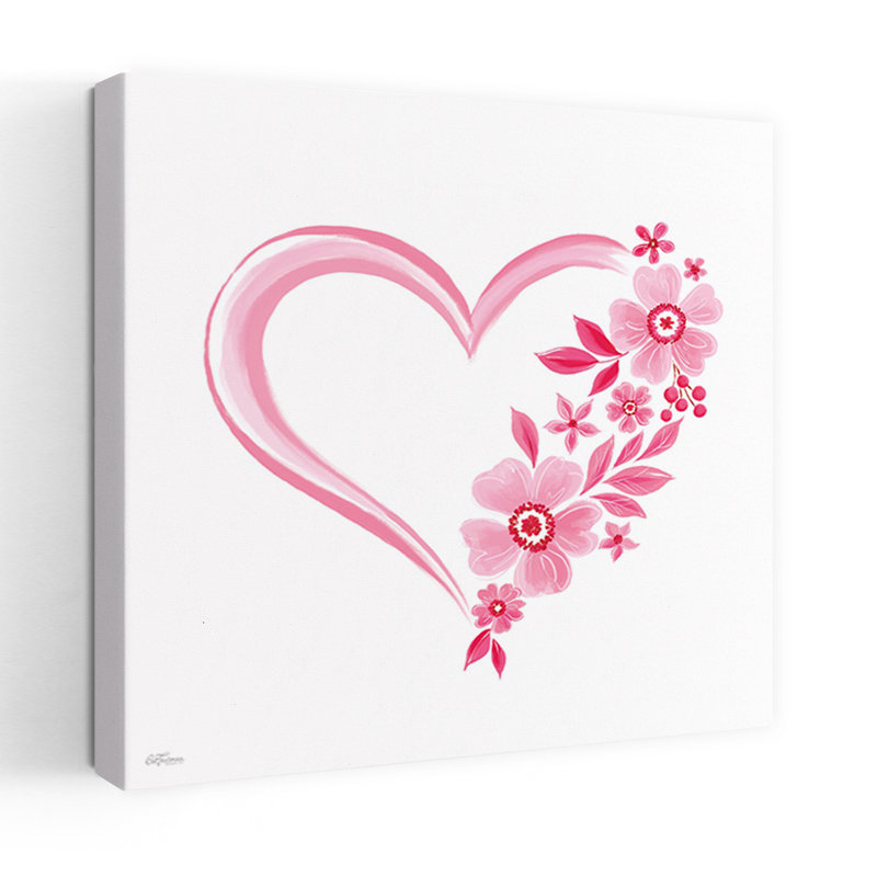 Art floral abstrait romantique moderne, H 48 po x l 48 po