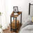 Industrial Wedge End Table With Storage For Small Space