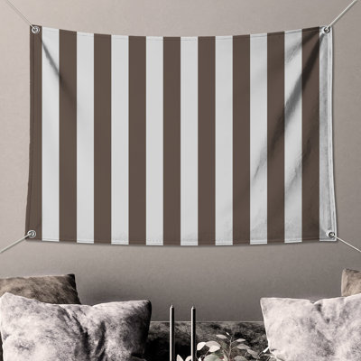 Brown Vertical Stripes Wall Tapestry - Stripes Wall Decor