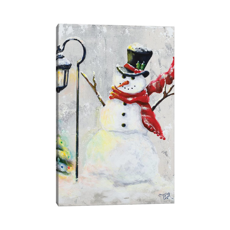 Jolly Snowman 1 Piece Wrapped Canvas Wall Art, 20.32 cm H x 30.48 cm W