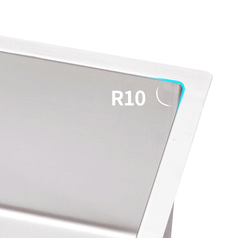 Évier de cuisine encastré à simple cuve en acier inoxydable 33 po x 19 po x 10 po