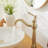 Waterfall Single Hole Single-Handle Vessel Bathroom Faucet-107558224