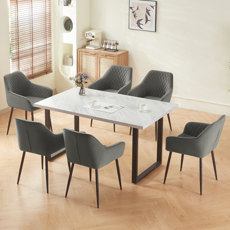 Mumtaj Velvet Upholstered Armchair, Grey