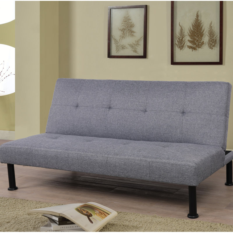 Genina Twin 64'' Faux Leather Convertible Sofa