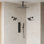 Système de douche thermostatique, robinet de pluie à fixation au plafond 16 po, double pomme de douche murale 6 po avec douchette