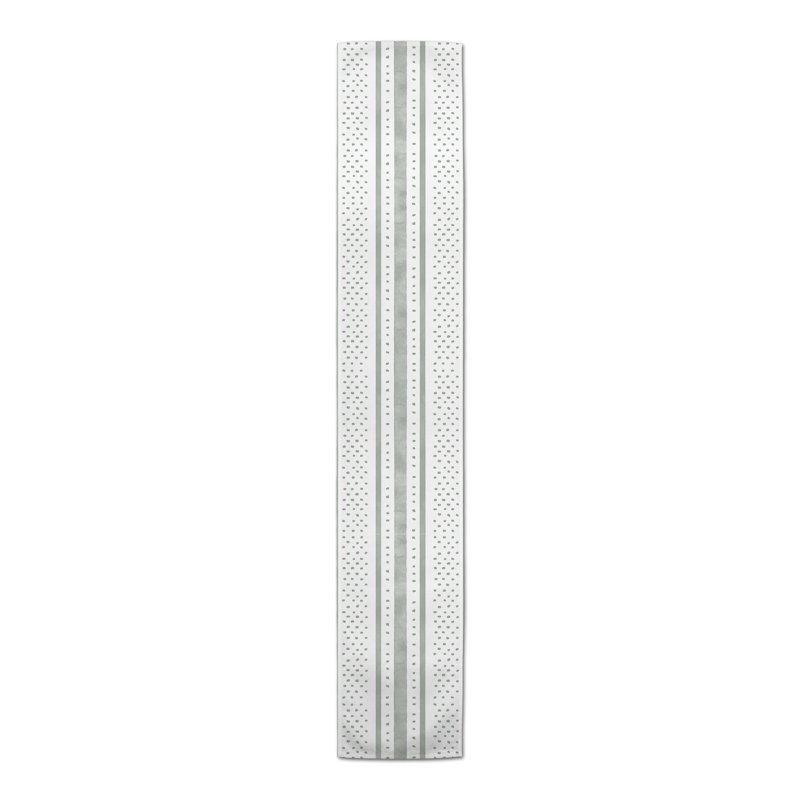 Jessine Striped Table Runner, 90" x 16", Green