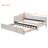 Twin Size Upholstered L-Shaped Upholstered Daybed With Pop Up Trundle, Beige-934393631