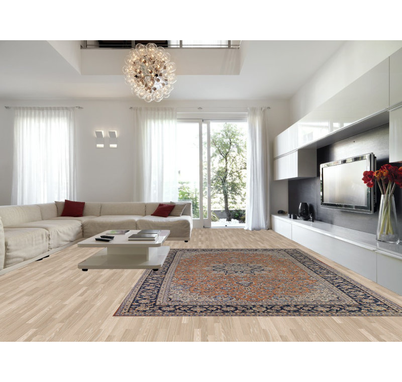 Grand tapis orange traditionnel 10x14