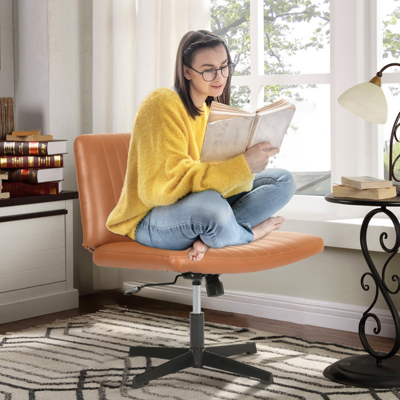 Chaise de bureau sans accoudoirs Criss, Brun