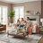 81" Mid-Century Modern Linen Upholstered Sofa-1633867448
