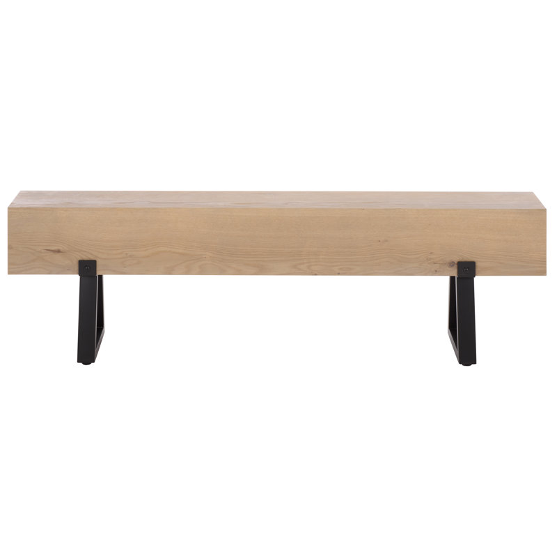 Vonette Steel Leg Bench, Natural