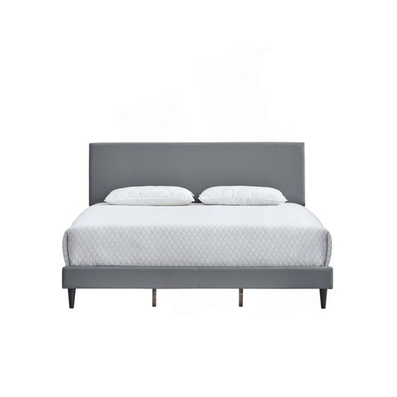 Grand lit Baron (matelas non inclus), Gris clair, Grand lit