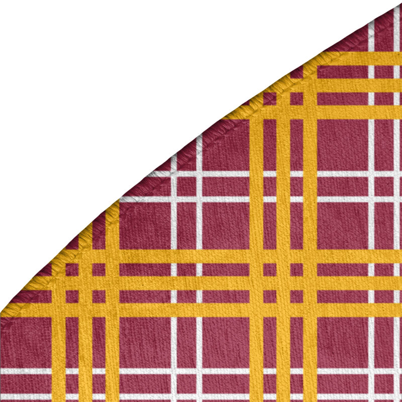 Tapis rouge à carreaux, Rond 5 pi