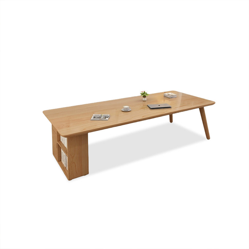 Brown Rectangular Solid Wood  desk, 29.5" H x 62.9" W x 27.5" D