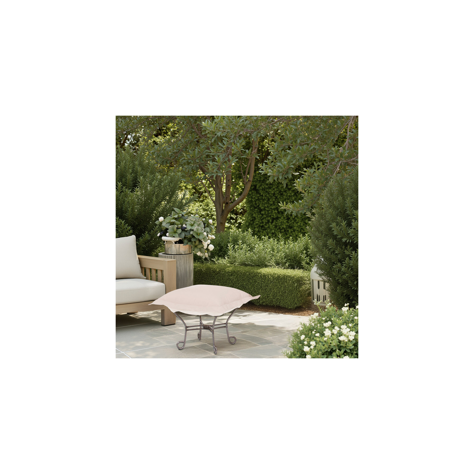 Olen Sunbrella Outdoor Ottoman Cushion, Seascape Sand Sunbrella® Canvas