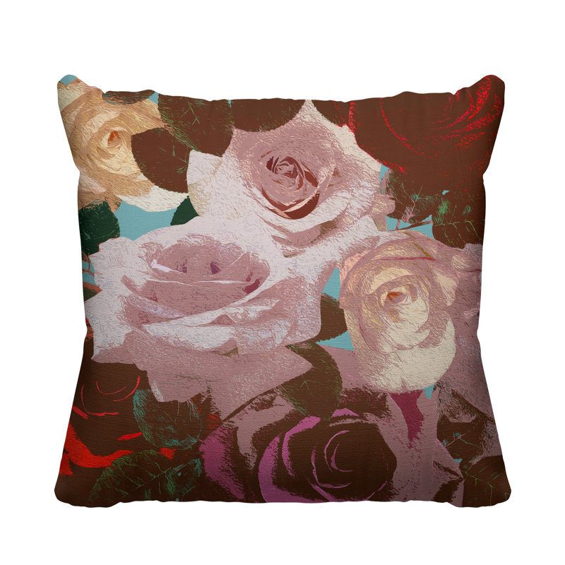 Housse et insert de coussin d'extérieur carré Fleur, L 15 po x H 15 po