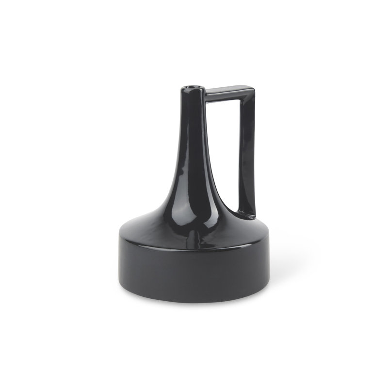 8" Black Ceramic Jug Vase