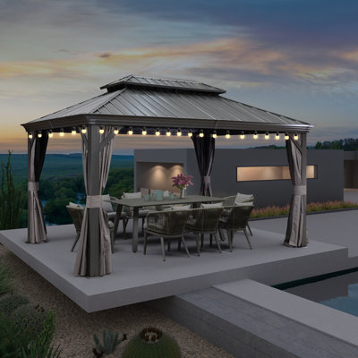 13 pi. L 10 pi. D Pavillon de jardin en aluminium