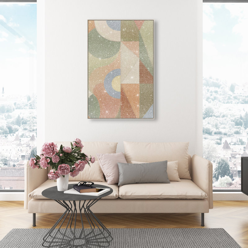 Adore You Canvas Abstract Print by Oliver Gal, Black Frame, 10 x 15, 25"H x 17"W, Silver Floater Frame