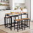 Pipkin 5-Piece Dining Set, Rectangular Table with Steel Frame and Four Stools for Small Space-310902265-310902261