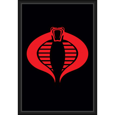 BUY ART FOR LESS Officially Licensed GI Joe - Cobra Logo Framed Art Poster - 24 x 36 Inch - Sturdy Engineered Wood Frame with Plexi Glass - Ready to Hang