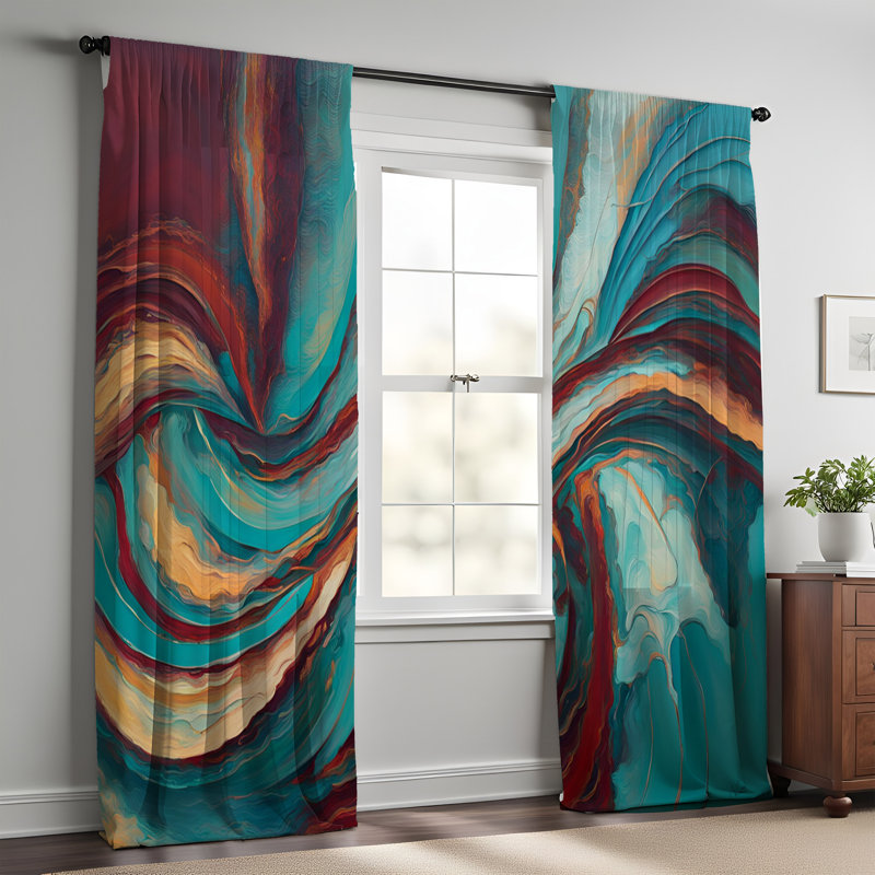 Paire de rideaux semi-transparents en polyester Riarna, L 40 po x L 61 po