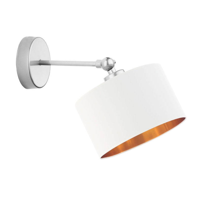 Commins Steel Armed Sconce, White/Gold