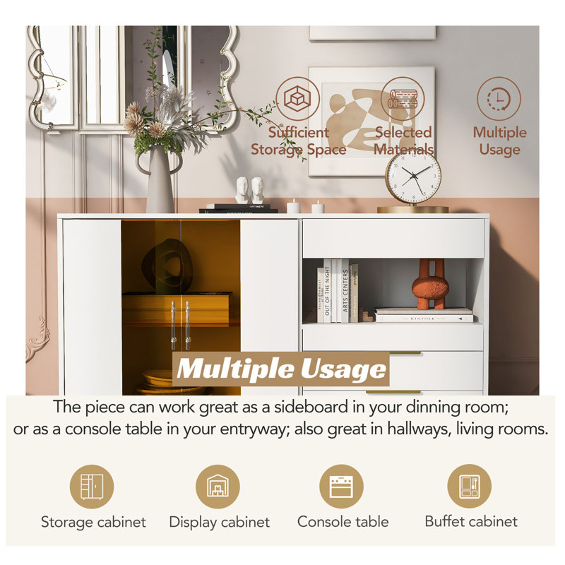 Menasseh 53.5'' Sideboard, White