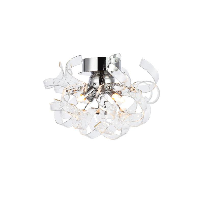 Plafonnier encastré 4 lumières 14 po Maroneia, Chrome