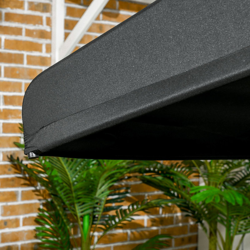 Balancelle à 3 porches avec auvent et rembourrage doux, coussin de jardin confortable à finition noire pour l'extérieur