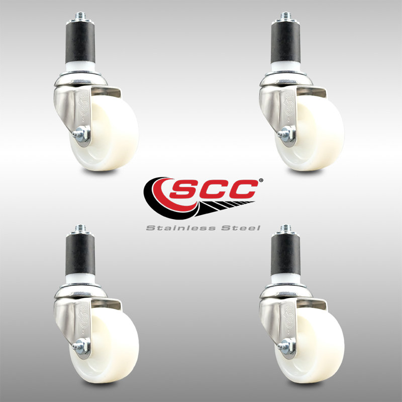 Ensemble de roulettes extensibles pivotantes en nylon, H 3 po x l 3 po