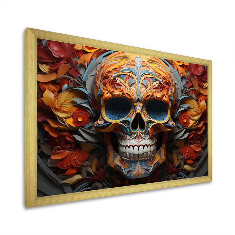 «Skull Eernal Rest», impression géométrique sur toile II, Cadre doré à une seule photo, H 24 po x l 32 po x P 1 po