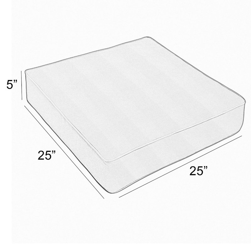 Outdoor Yes'' Dining Chair Back Cushion, 5" H x 25" W x 25" D