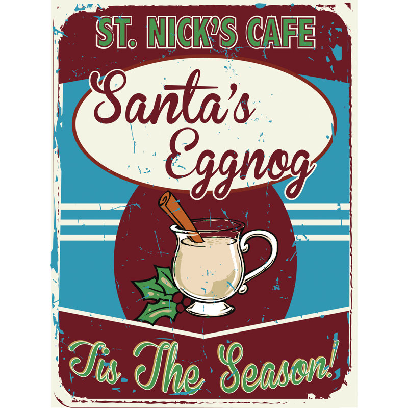 Plaque de Noël en forme de lait de poule St Nick's, H 15,5 po x l 11,5 po x P 0,04 po