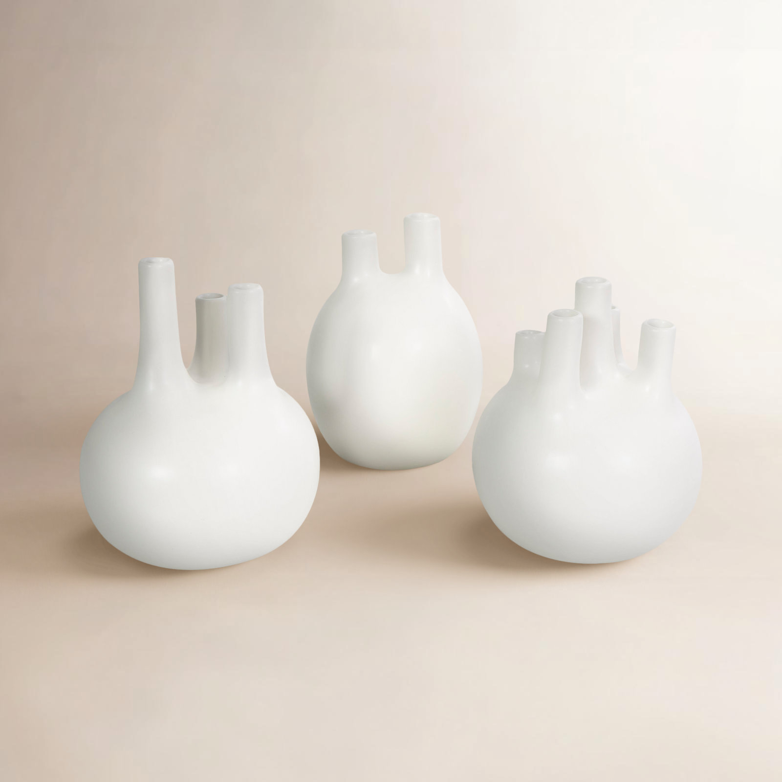 Horsham Dolomite Table Vase, White, 7.95"H x 6.45"W x 6.5"D