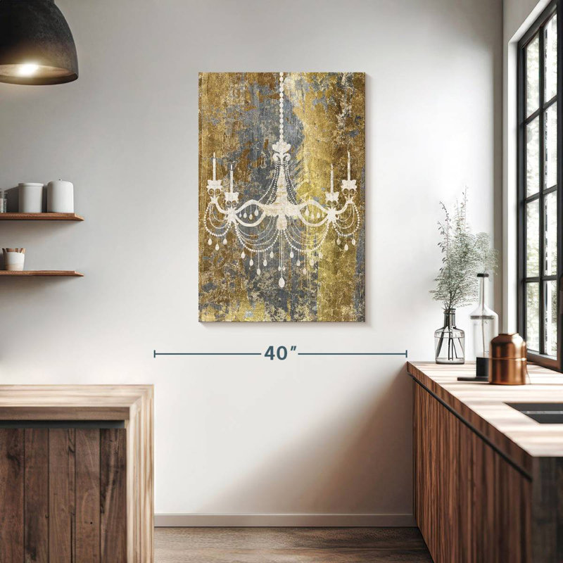Lustre doré Kerner, H 39 po x l 26 po