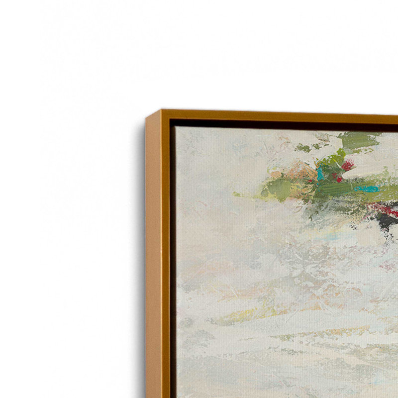 «Survol de l'aperçu II» par Janet Itsne, «Floater», reproduction encadrée sans passe-par, H 32 po x l 48 po, Doré
