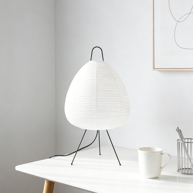 9.4-Inch Rice Paper Table Lamp, 3-Colour E26 Desk Lamp (Included Bulb)