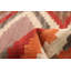 Kilim en laine tissé à la main rouge audacieux et coloré 5 pi 3 po x 7 pi 7 po