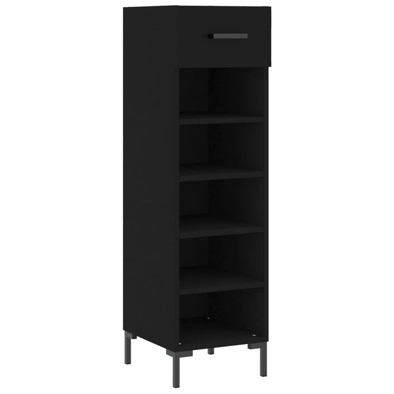 5 Pair Shoe Storage Cabinet, Black