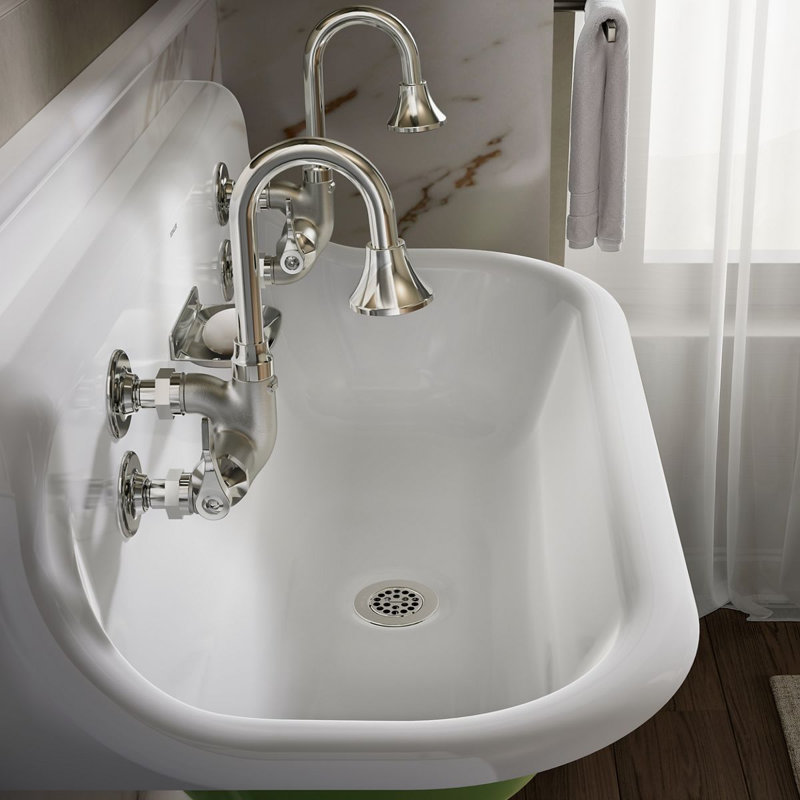 Brockway 36 In. Wall-Mount Utility Sink, White/Green
