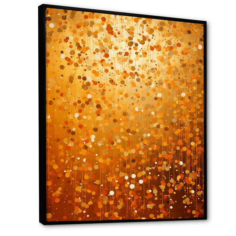 Abstract Dot Radiance II - Collages abstraits, art mural, Cadre flottant noir, H 40 po x l 30 po x P 1,5 po